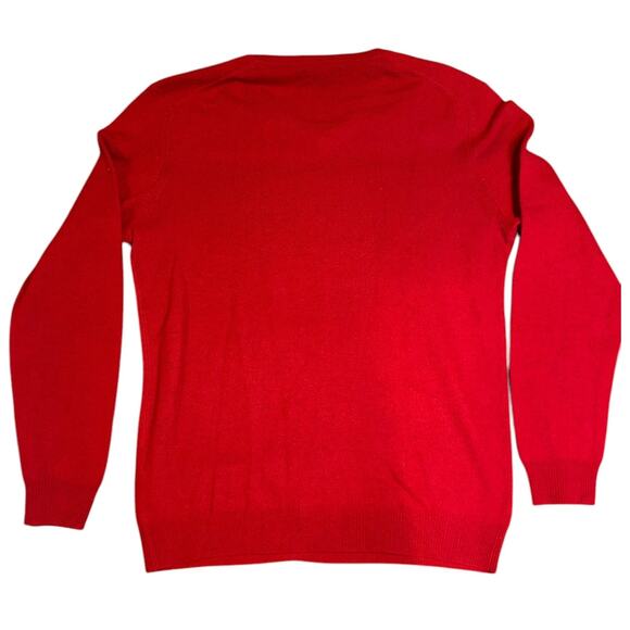 CASHMERE CLUB ROOM Men's V Neck Sweater MEDIUM Luxury Red 100% Cashmere - Picture 2 of 5